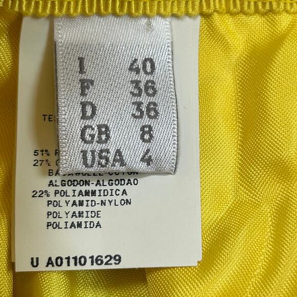 Alberta Ferretti Yellow Lace A-Line Skirt with Satin Lining – Size 4 - Picture 5 of 7